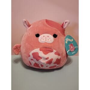 Squishmallow 8" Kerry Strawberry Milk SeaCow Soft Pink Spotted Sea Plush BNWT